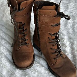 Born Tan Lace-Up Combat Boots